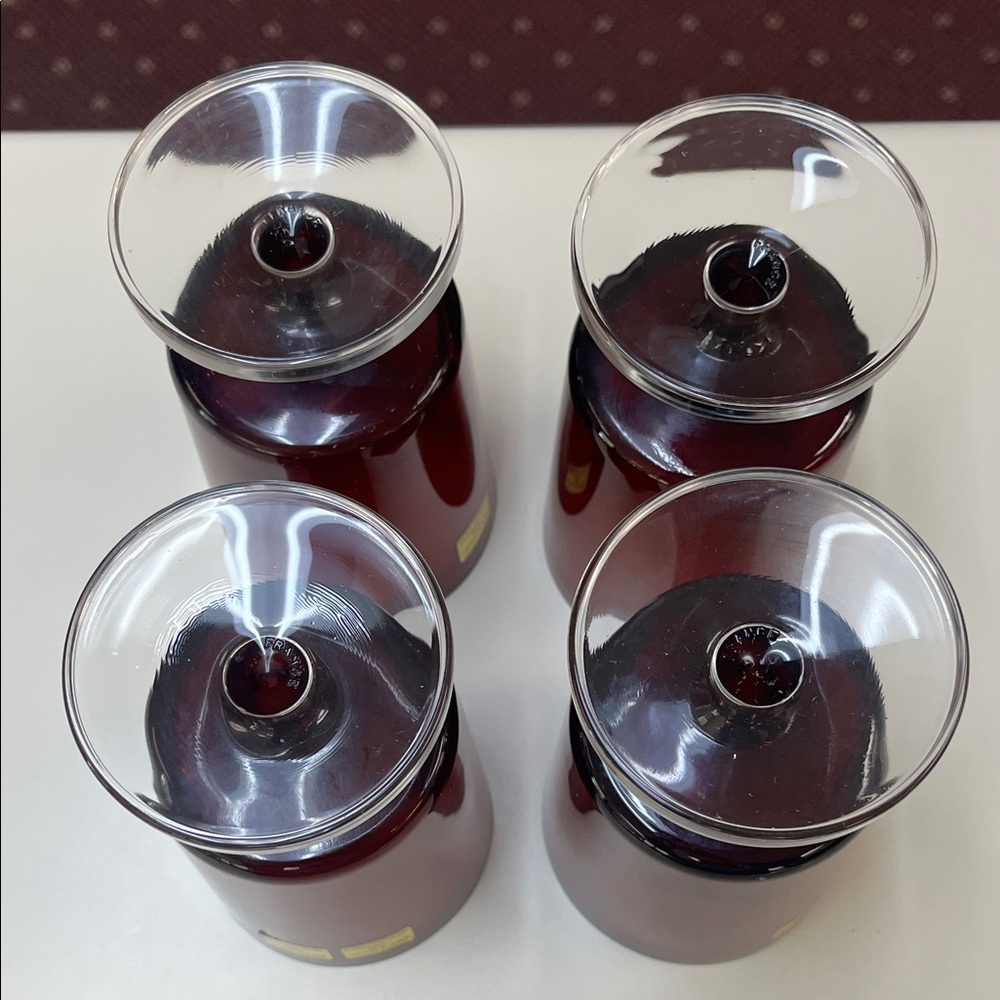 Arcoroc Ruby Red Glass Goblets - Set of 4 - Picture 7 of 11